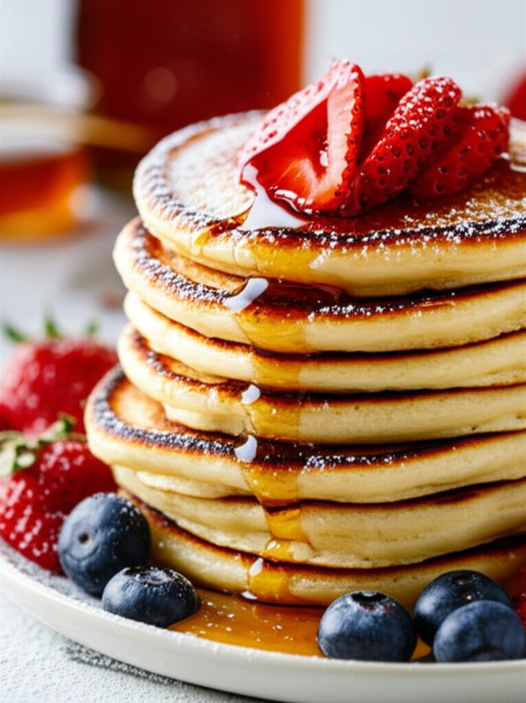 Generate a high-quality, relevant image prompt for an article about: Easy Pancake Recipe For Beginne