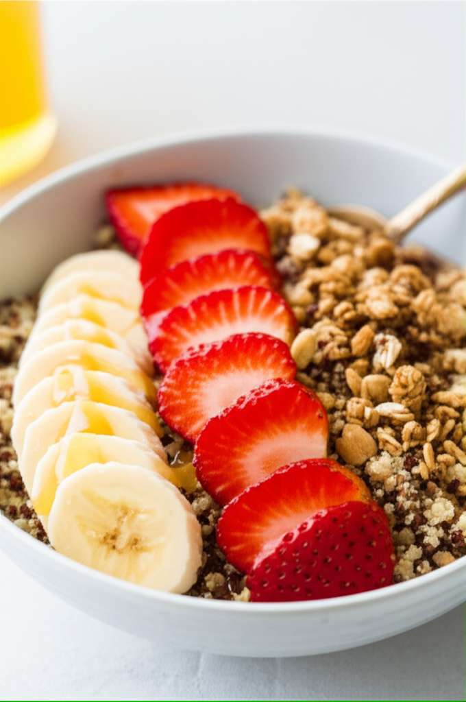 Generate a high-quality, relevant image prompt for an article about: Quinoa Breakfast Bowl Recipe: A