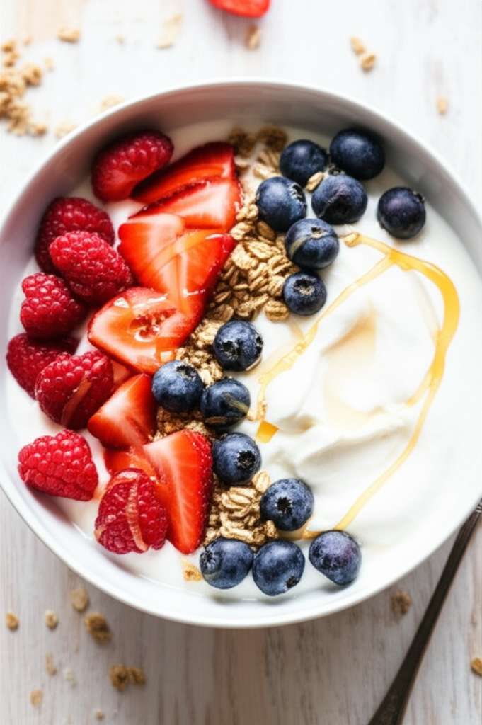 Generate a high-quality, relevant image prompt for an article about: Yogurt And Fruit Breakfast Bowl