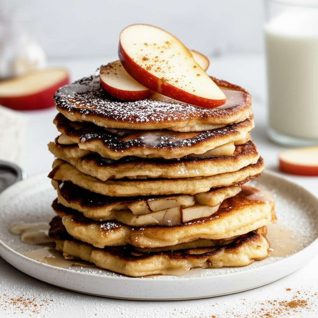 Generate a high-quality, relevant image prompt for an article about: Apple Fritter Pancake Recipe: D