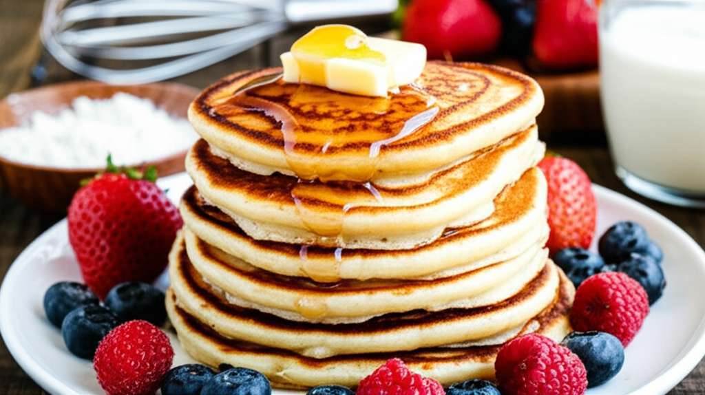 Generate a high-quality, relevant image prompt for an article about: Easy Pancake Recipe NZ: Delicio
