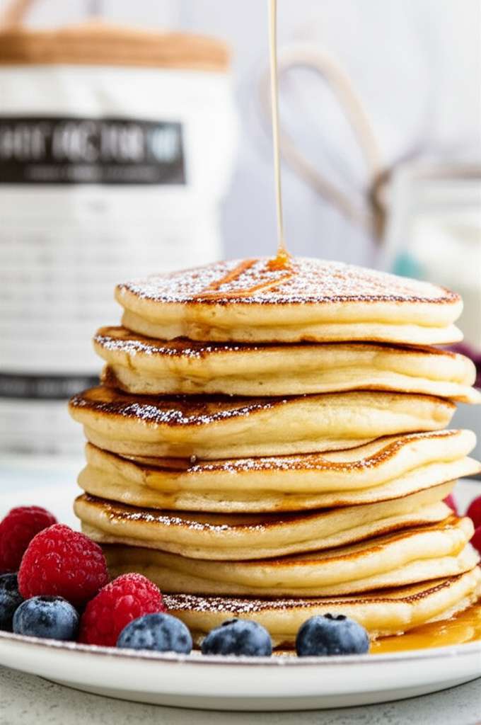 Generate a high-quality, relevant image prompt for an article about: Pancake Mix Recipe: 1 Cup Flour