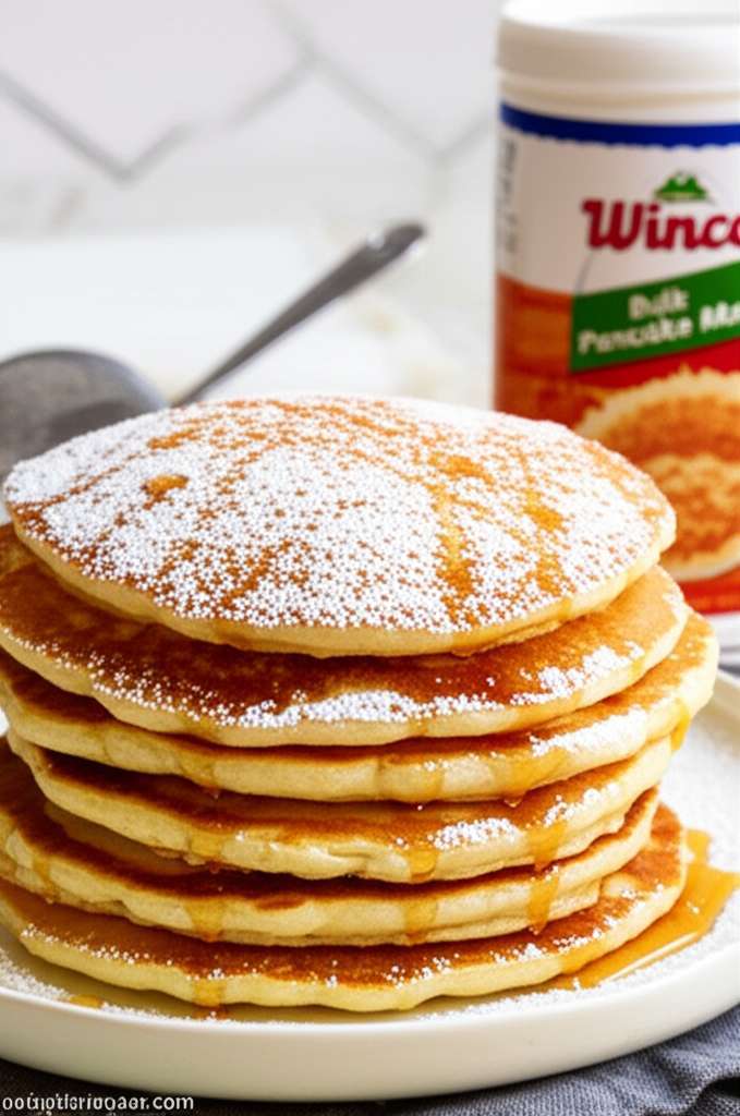 Generate a high-quality, relevant image prompt for an article about: Winco Bulk Pancake Mix Recipe: