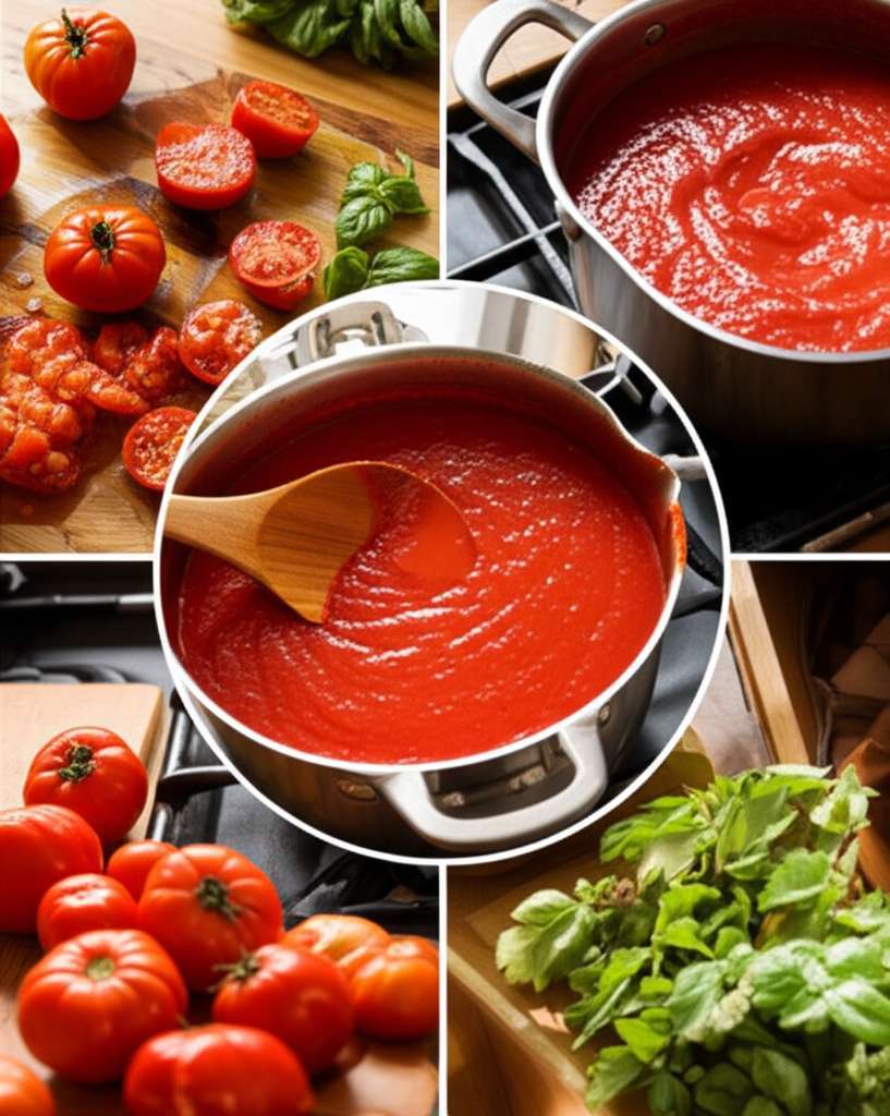 Generate a high-quality, relevant image prompt for an article about: How To Make Tomato Sauce From S