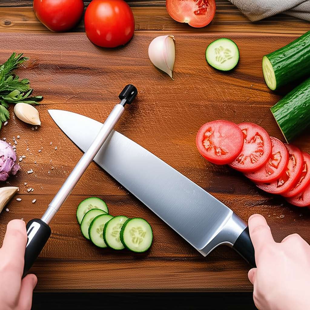 Generate a high-quality, relevant image prompt for an article about: How to Sharpen a Kitchen Knife