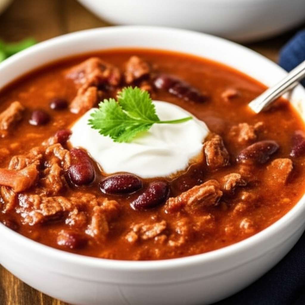 Generate a high-quality, relevant image prompt for an article about: Award Winning Texas Chili Recip