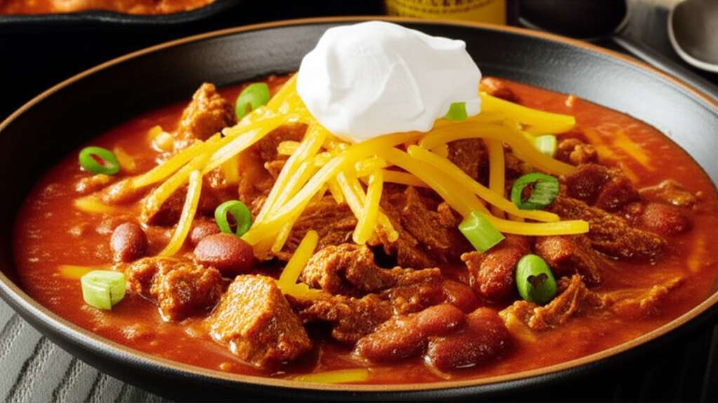 Generate a high-quality, relevant image prompt for an article about: Meat Church Chili Recipe: Amazi