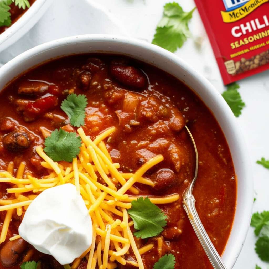 Generate a high-quality, relevant image prompt for an article about: McCormick Chili Seasoning Recip